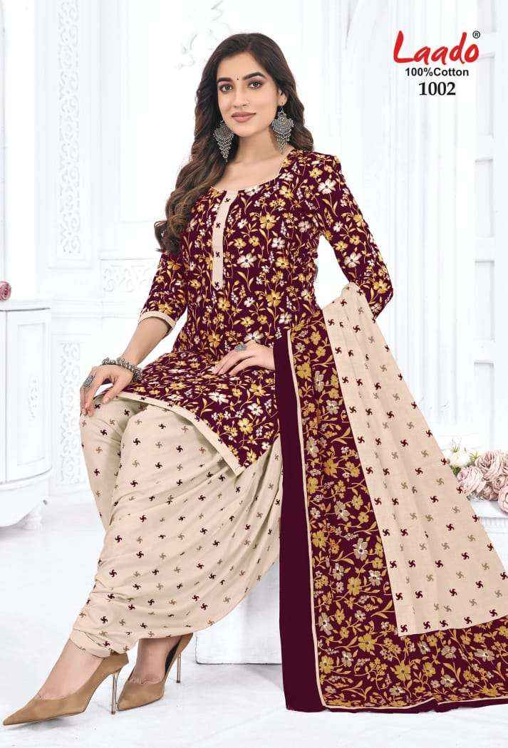 Laado Nadiya Patiyala Vol 10 Cotton Dress Material 12 pcs Catalogue