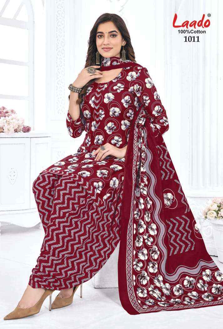 Laado Nadiya Patiyala Vol 10 Cotton Dress Material 12 pcs Catalogue