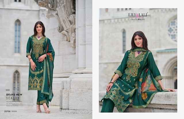 Lily & Lali Lajjo Jacquard Silk Kurti Combo 6 pcs Catalogue