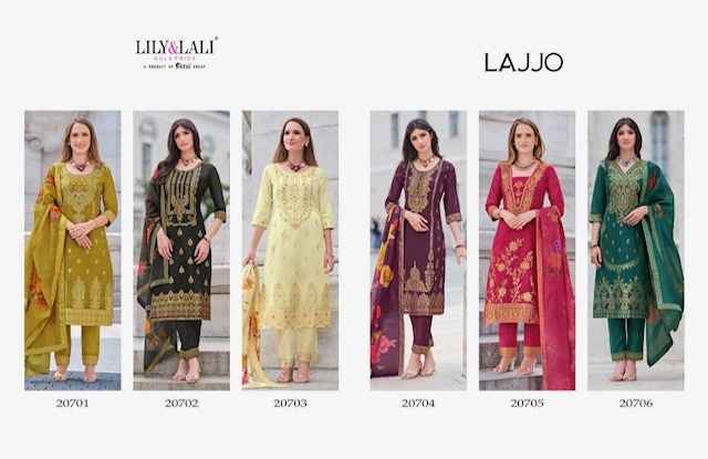 Lily & Lali Lajjo Jacquard Silk Kurti Combo 6 pcs Catalogue