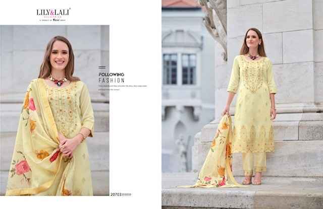 Lily & Lali Lajjo Jacquard Silk Kurti Combo 6 pcs Catalogue