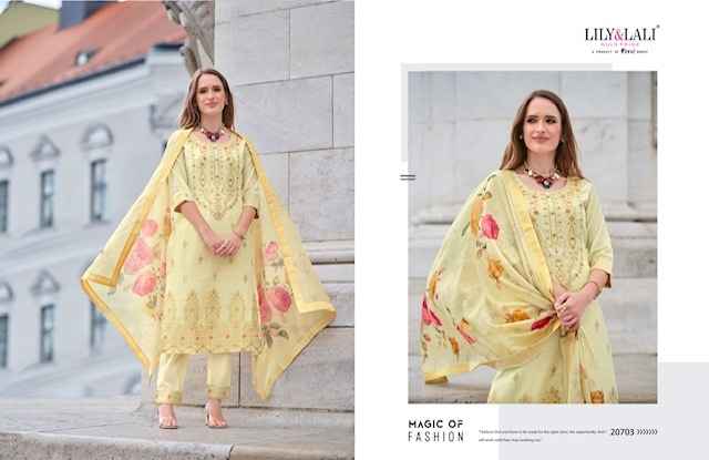 Lily & Lali Lajjo Jacquard Silk Kurti Combo 6 pcs Catalogue