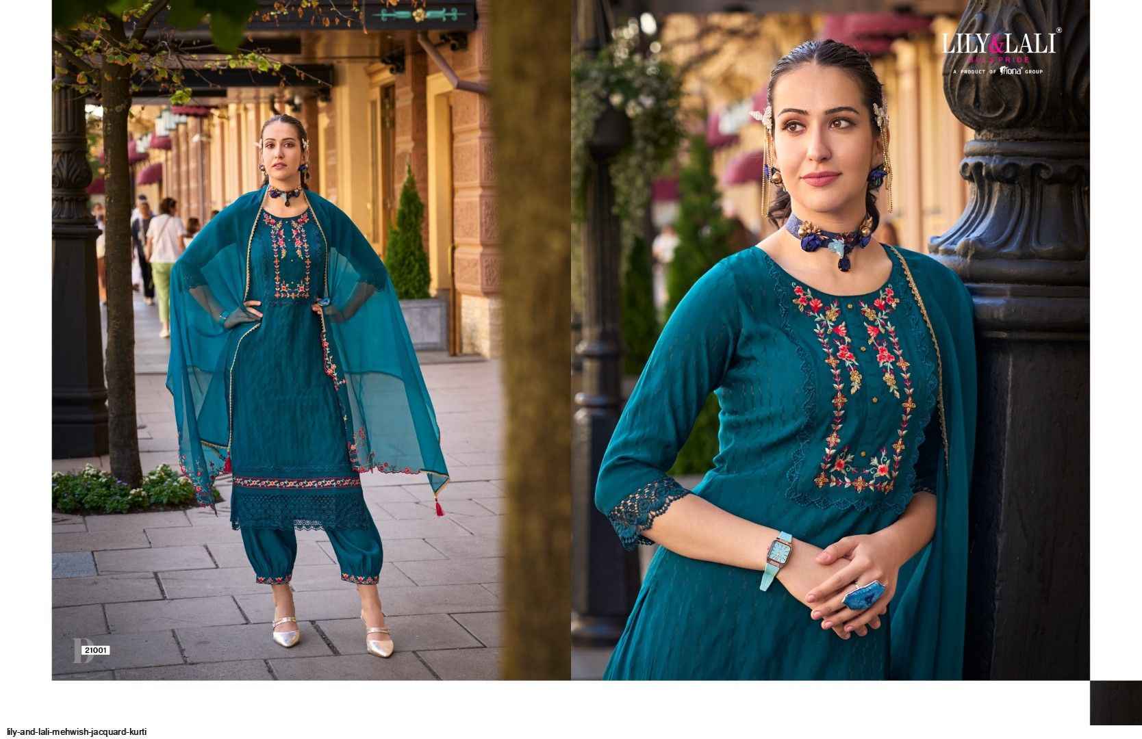 Lily & Lali Mehwish Jacquard Kurti Combo 6 pcs Catalogue