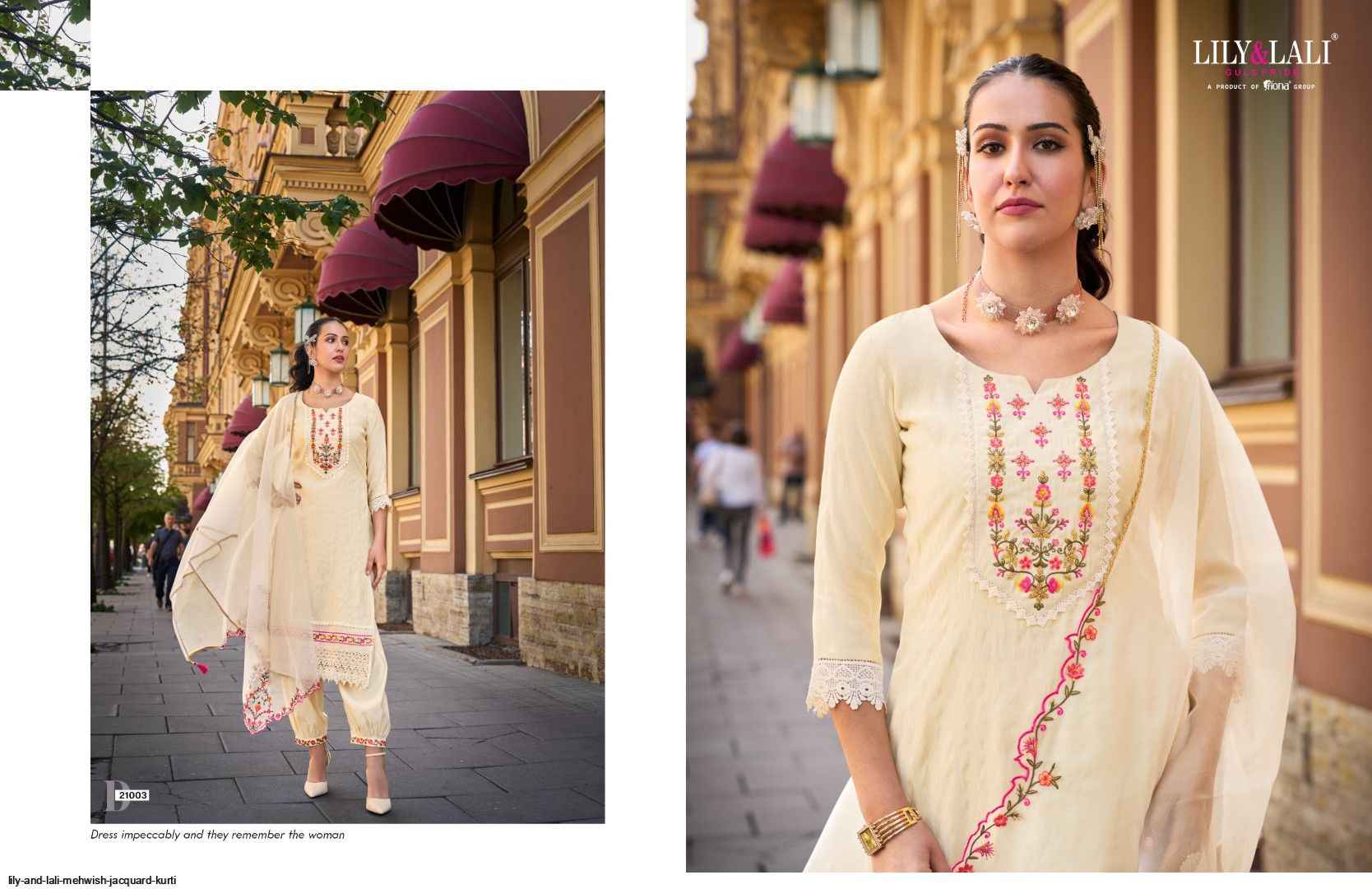 Lily & Lali Mehwish Jacquard Kurti Combo 6 pcs Catalogue