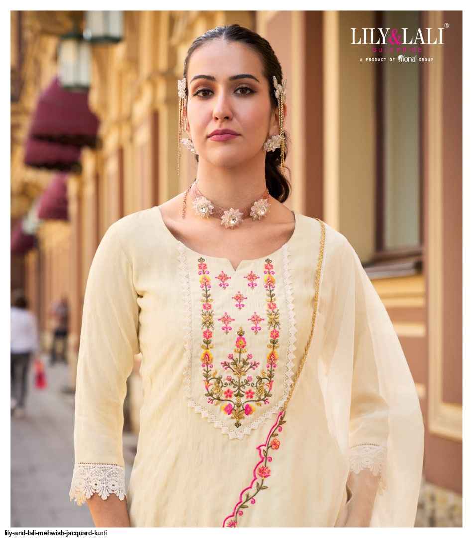 Lily & Lali Mehwish Jacquard Kurti Combo 6 pcs Catalogue