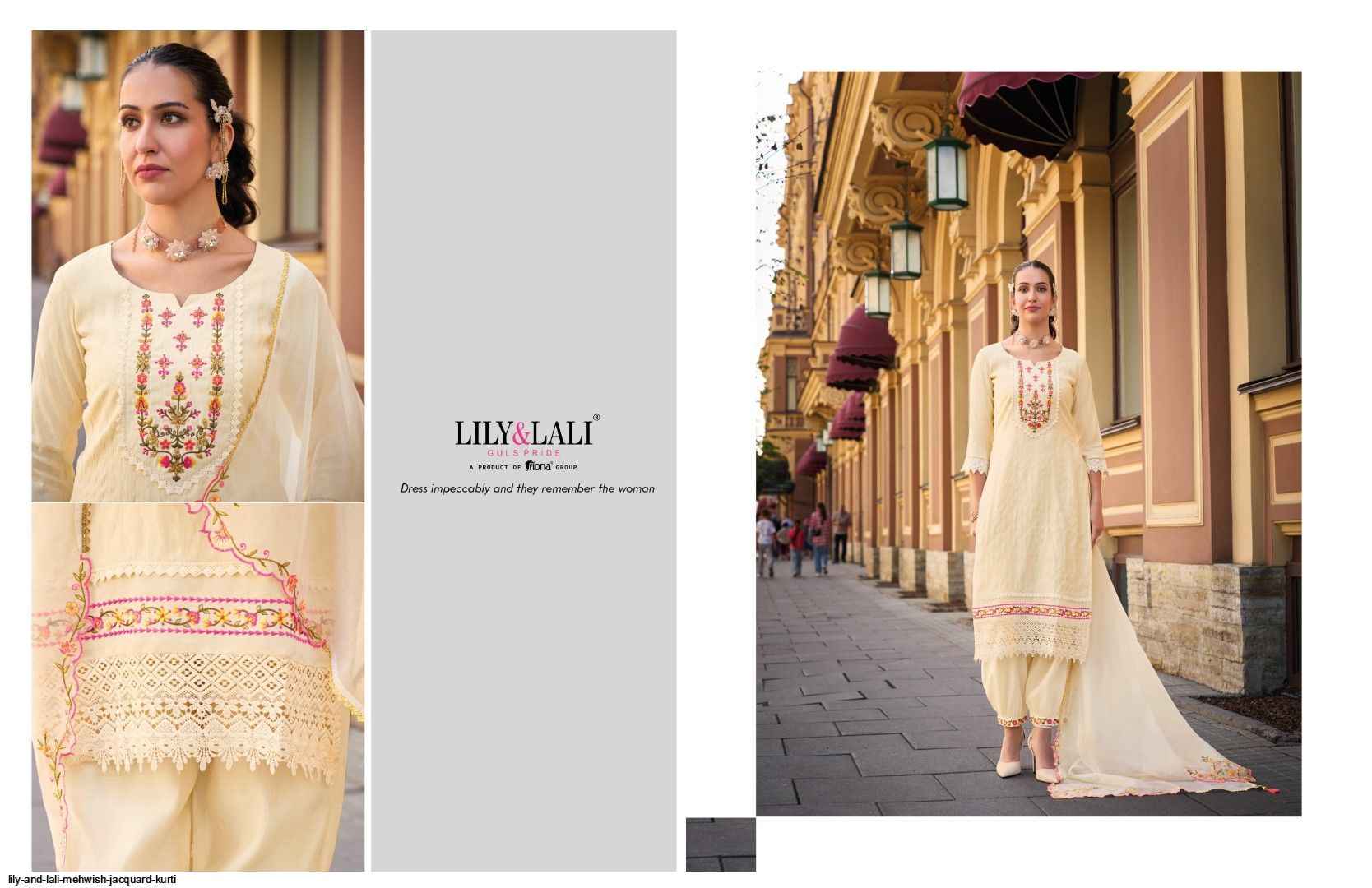 Lily & Lali Mehwish Jacquard Kurti Combo 6 pcs Catalogue