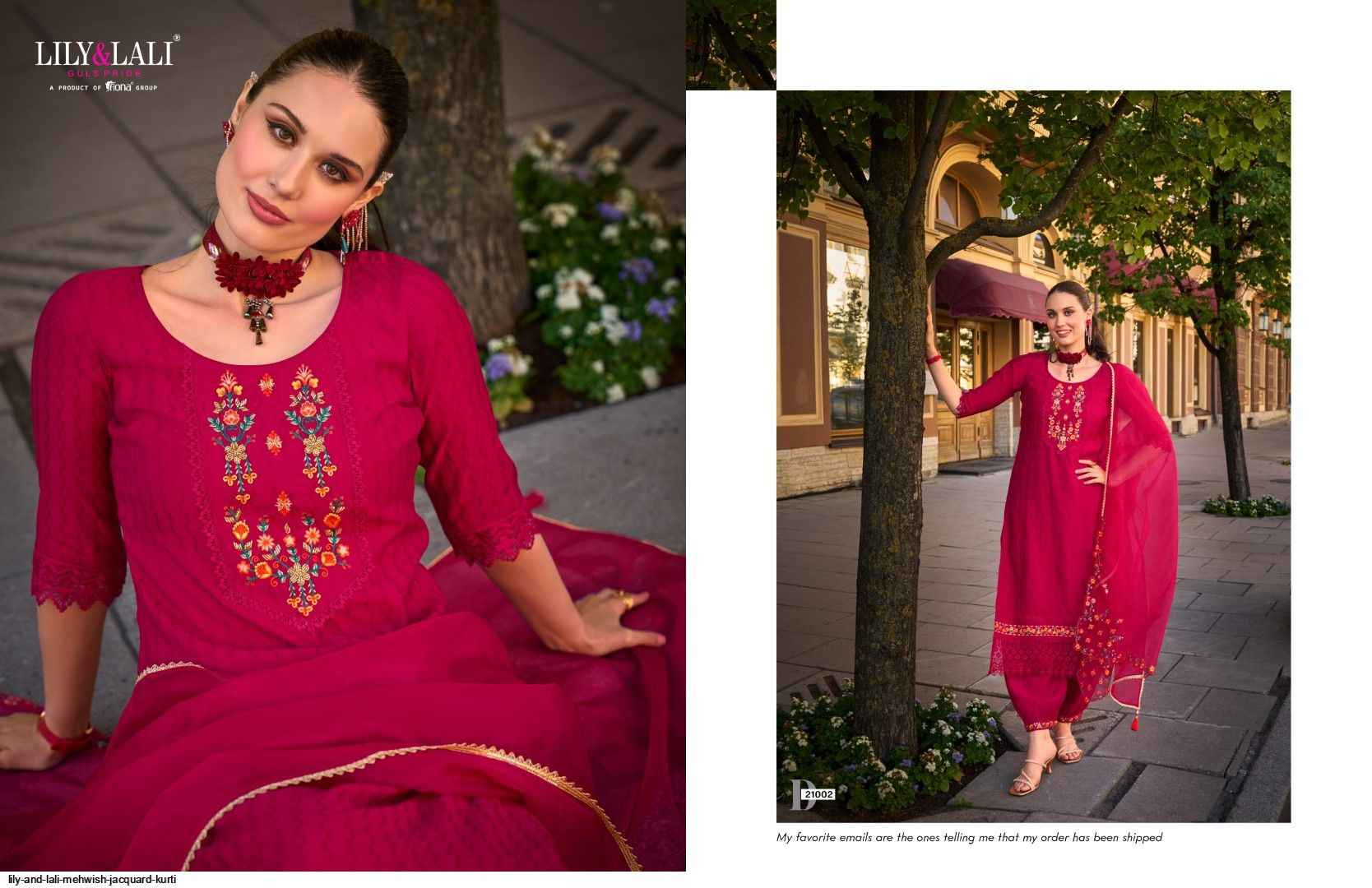 Lily & Lali Mehwish Jacquard Kurti Combo 6 pcs Catalogue