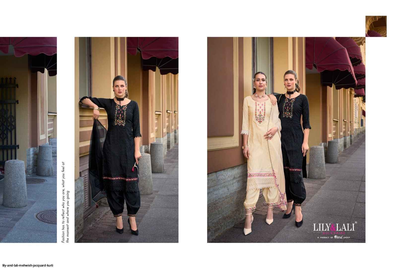 Lily & Lali Mehwish Jacquard Kurti Combo 6 pcs Catalogue