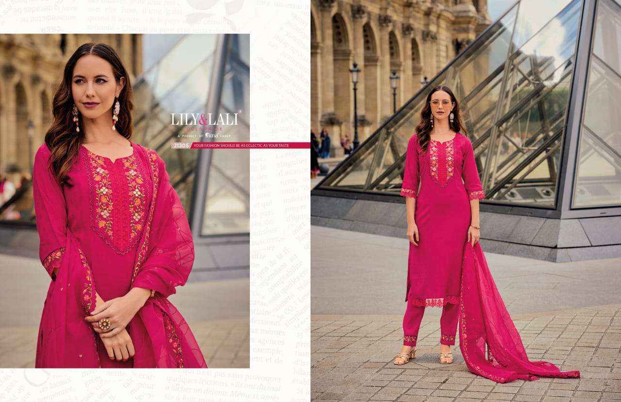 Lily & Lali Mrunal Jacquard Silk Kurti Combo 6 pcs Catalogue