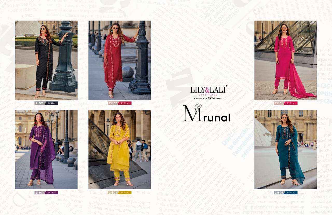 Lily & Lali Mrunal Jacquard Silk Kurti Combo 6 pcs Catalogue