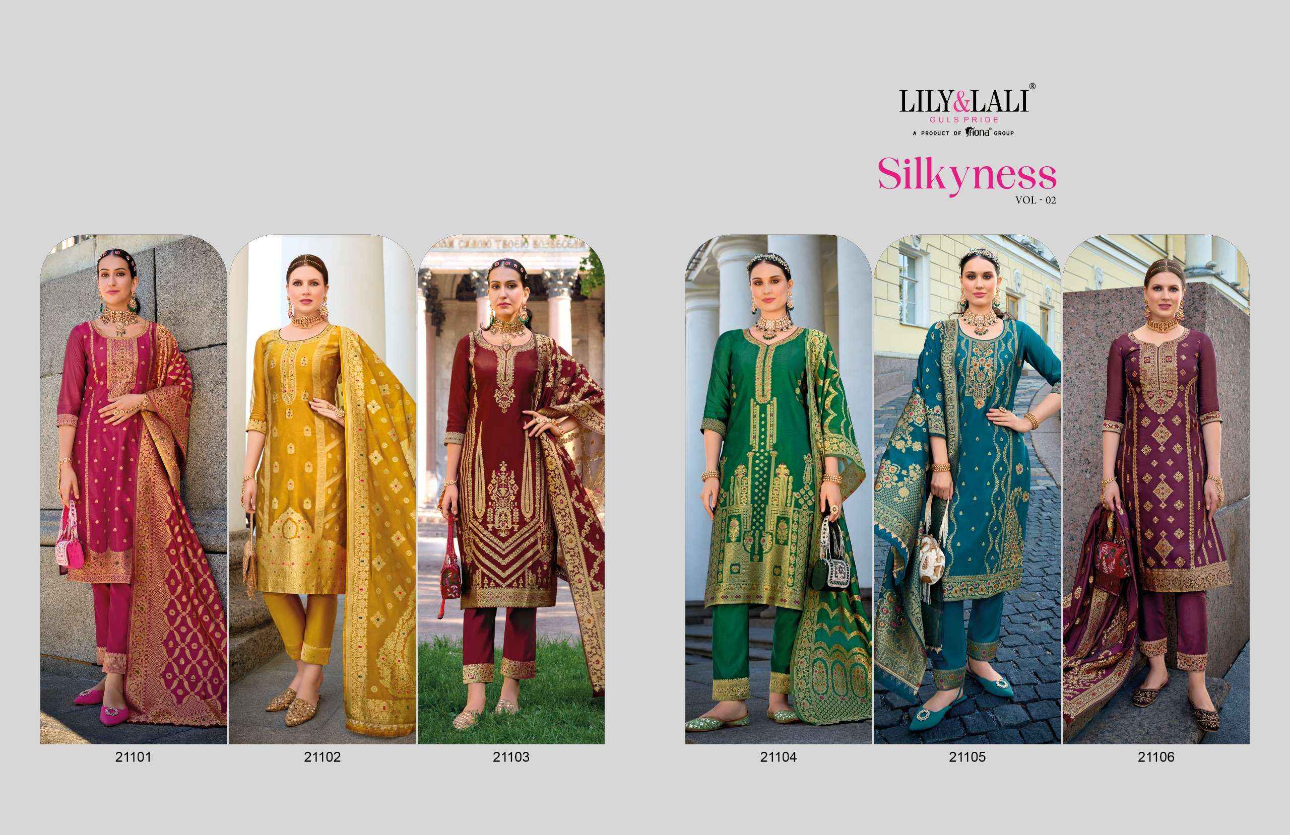 Lily & Lali Silkyness Vol 2 Organza Kurti Combo 6 pcs Catalogue