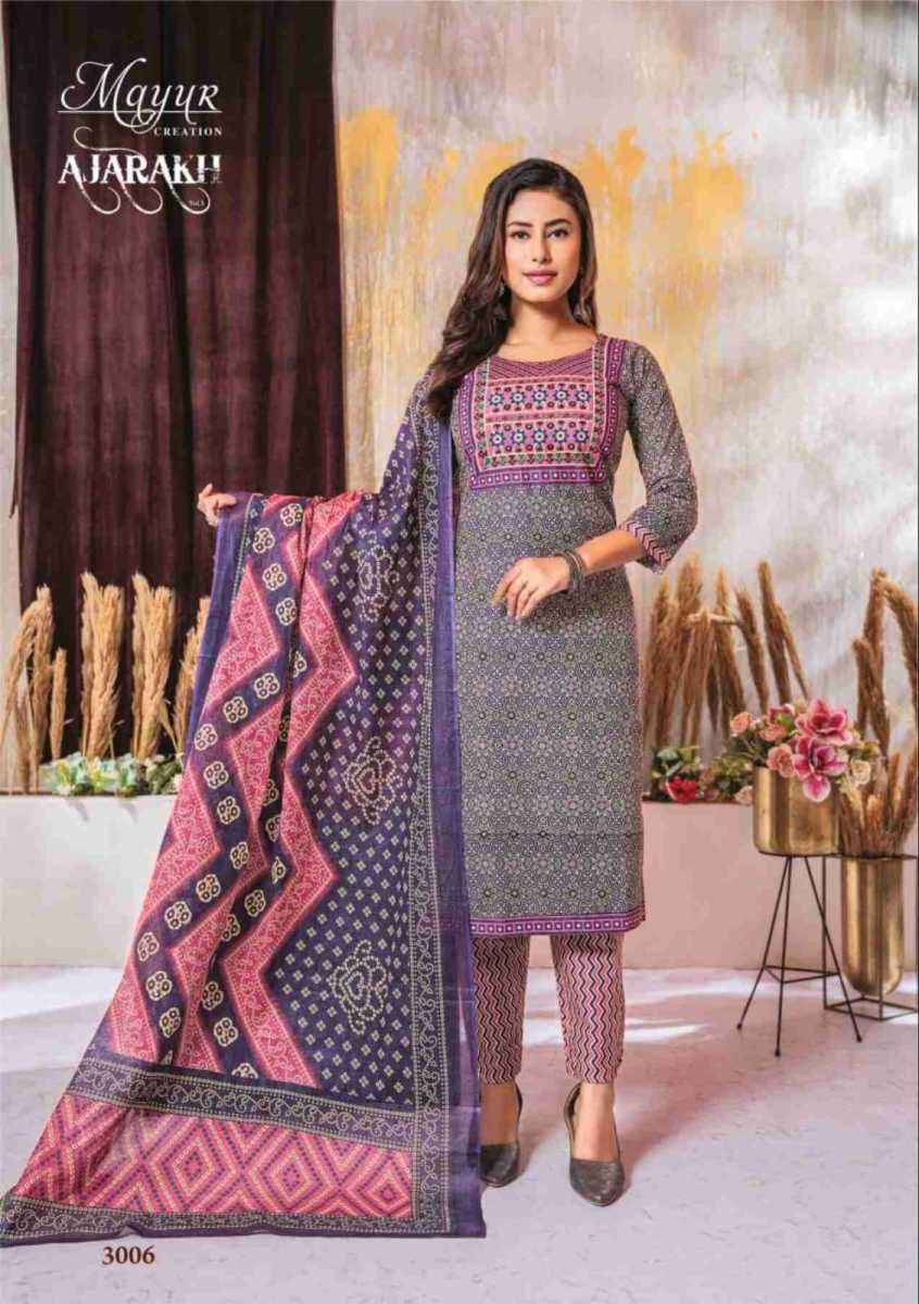 Mayur Creation Ajarakh Vol 3 Readymade Cotton Dress 10 pcs Catalogue