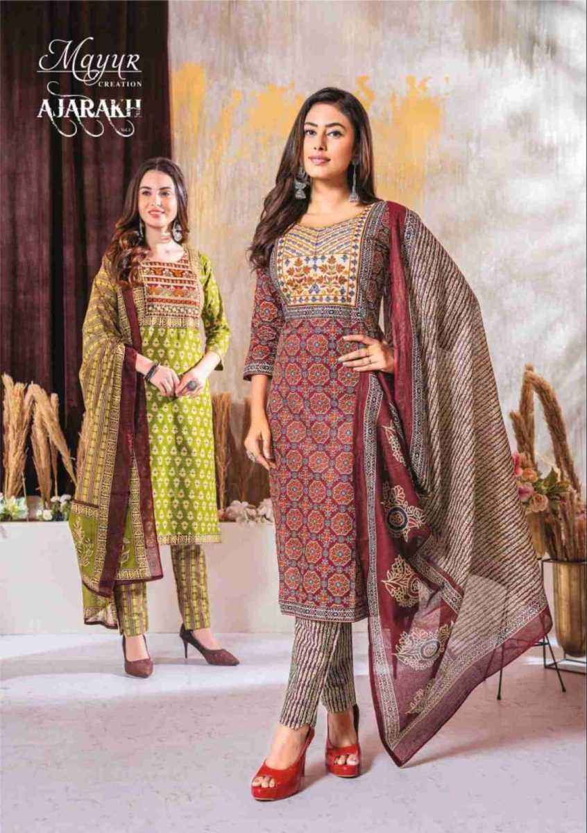 Mayur Creation Ajarakh Vol 3 Readymade Cotton Dress 10 pcs Catalogue