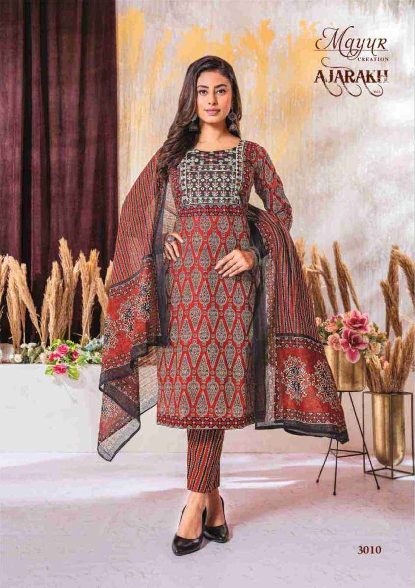 Mayur Creation Ajarakh Vol 3 Readymade Cotton Dress 10 pcs Catalogue