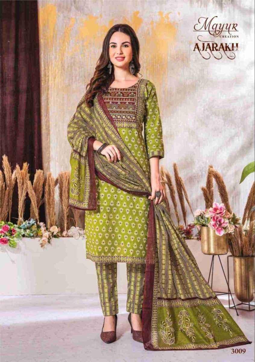 Mayur Creation Ajarakh Vol 3 Readymade Cotton Dress 10 pcs Catalogue