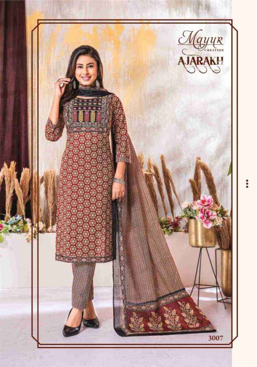 Mayur Creation Ajarakh Vol 3 Readymade Cotton Dress 10 pcs Catalogue