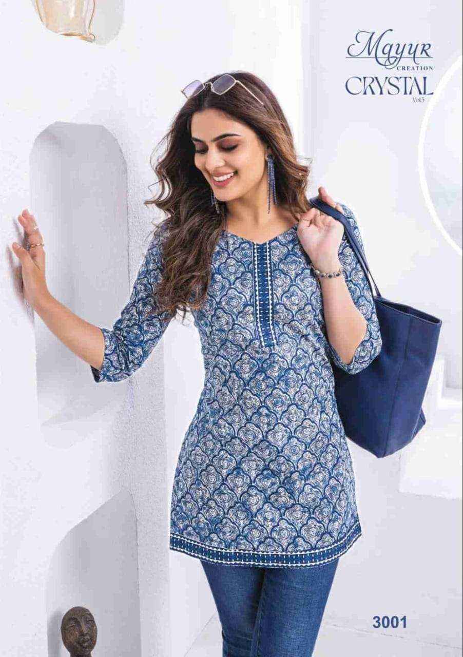 Mayur Creation Crystal Vol 3 Cotton Kurti 12 pcs Catalogue