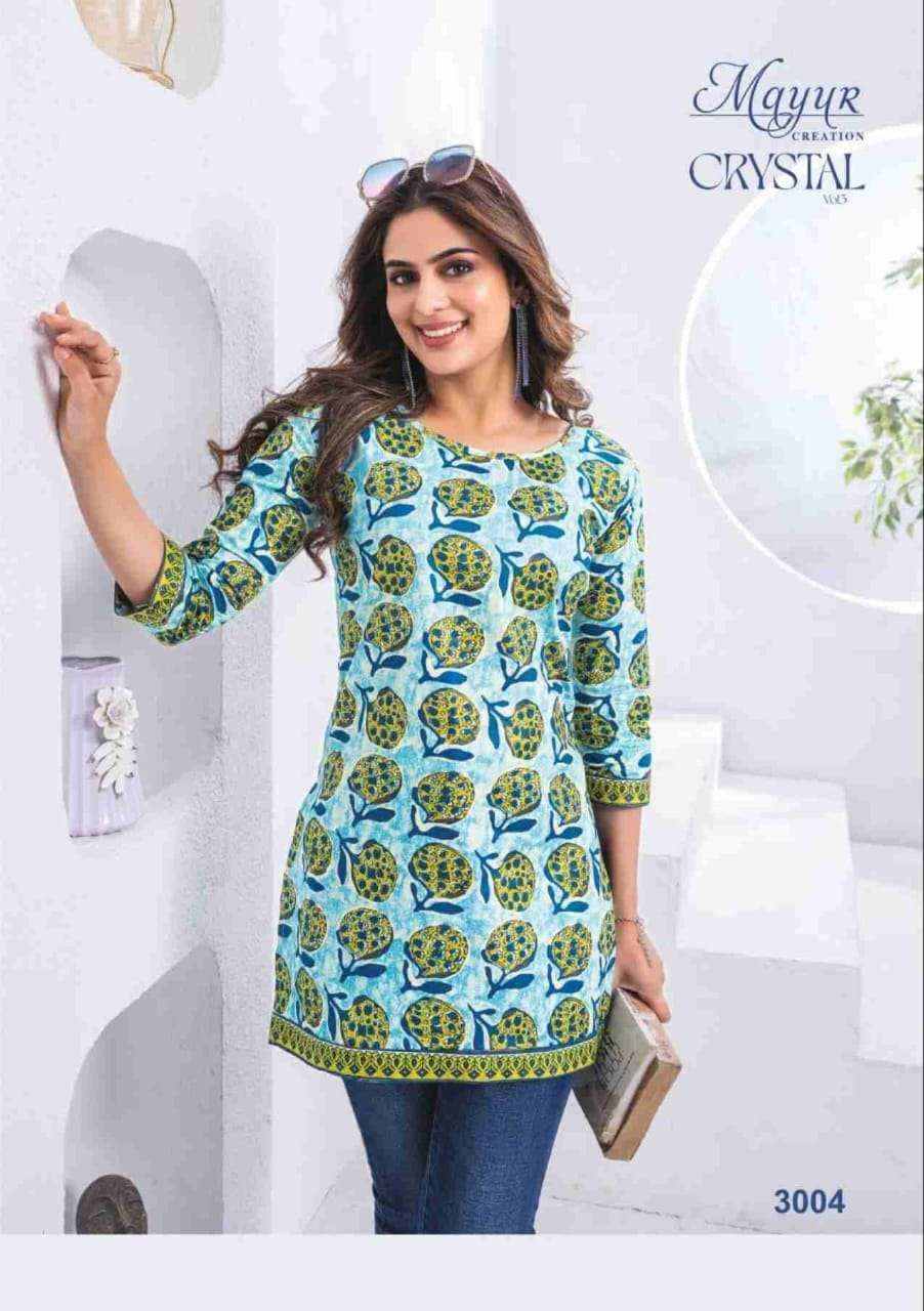 Mayur Creation Crystal Vol 3 Cotton Kurti 12 pcs Catalogue