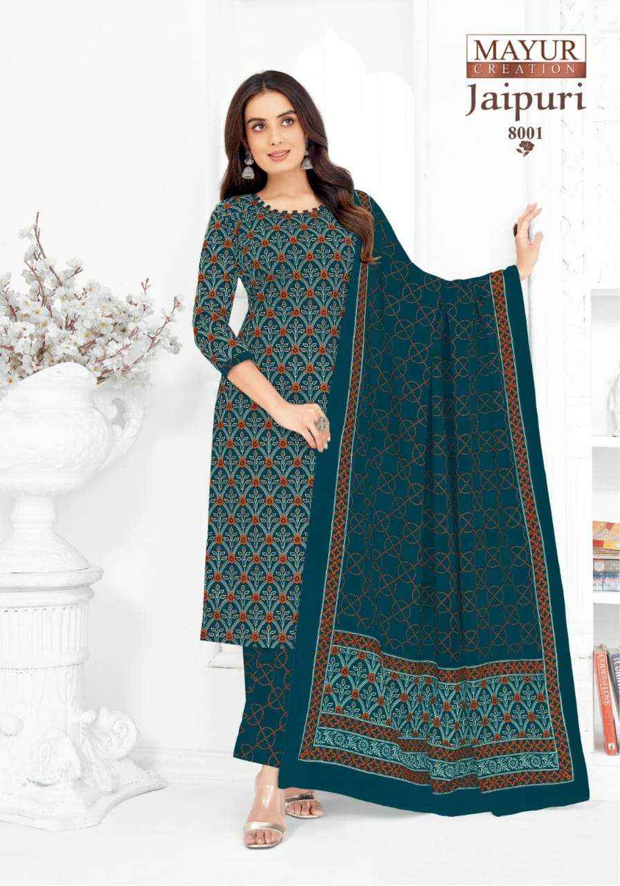 Mayur Creation Jaipuri Vol 8 Cotton Dress Material 10 pcs Catalogue