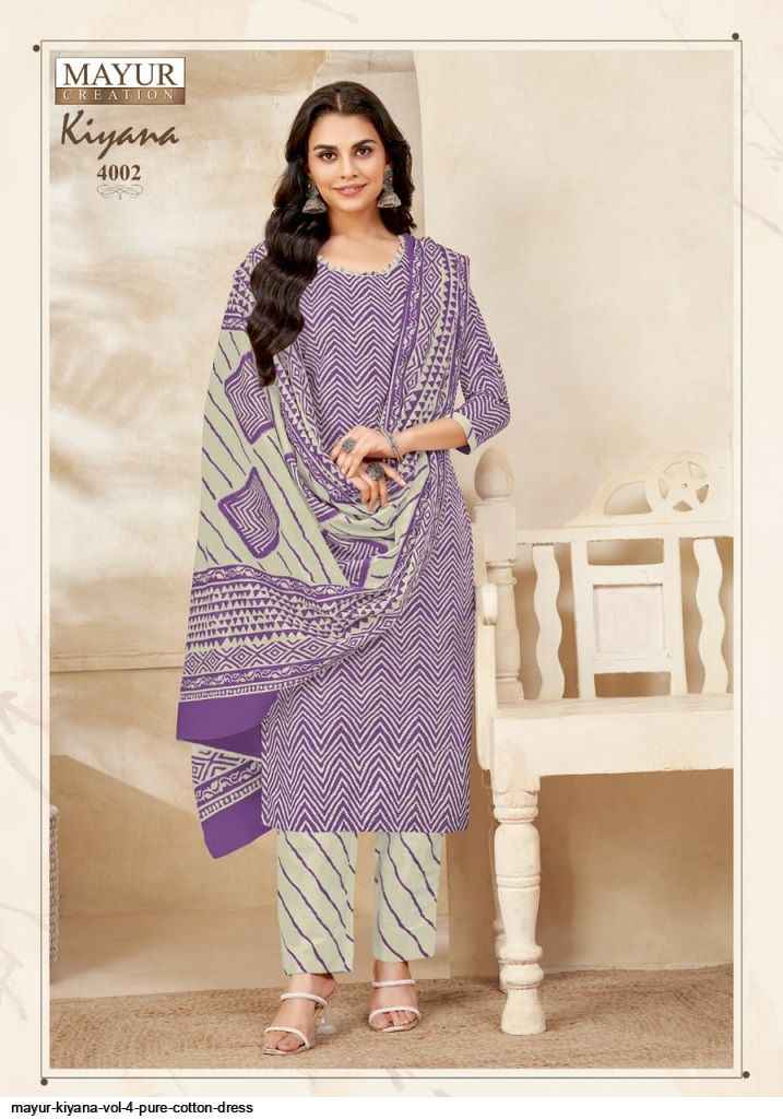 Mayur Creation Kiyana Vol 4 Cotton Dress Material 10 pcs Catalogue