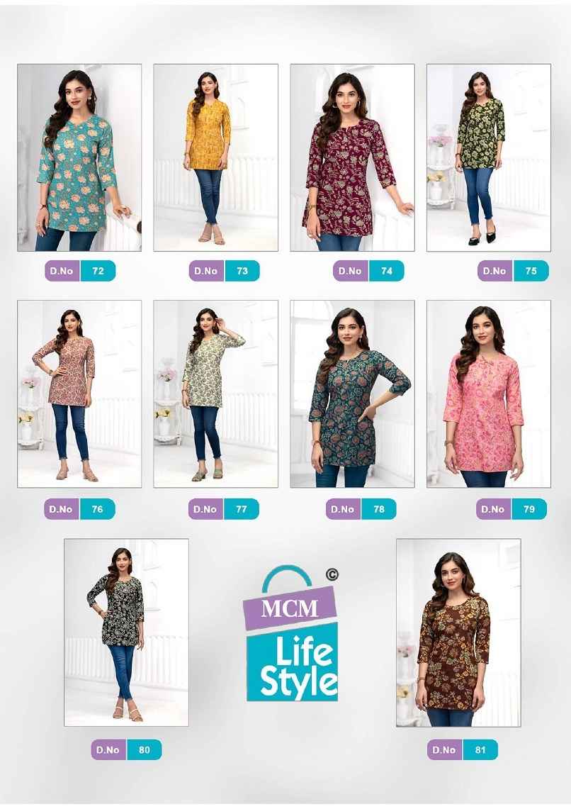 MCM Lifestyle Kashvi Vol 5 Short Cotton Kurti 10 pcs Catalogue