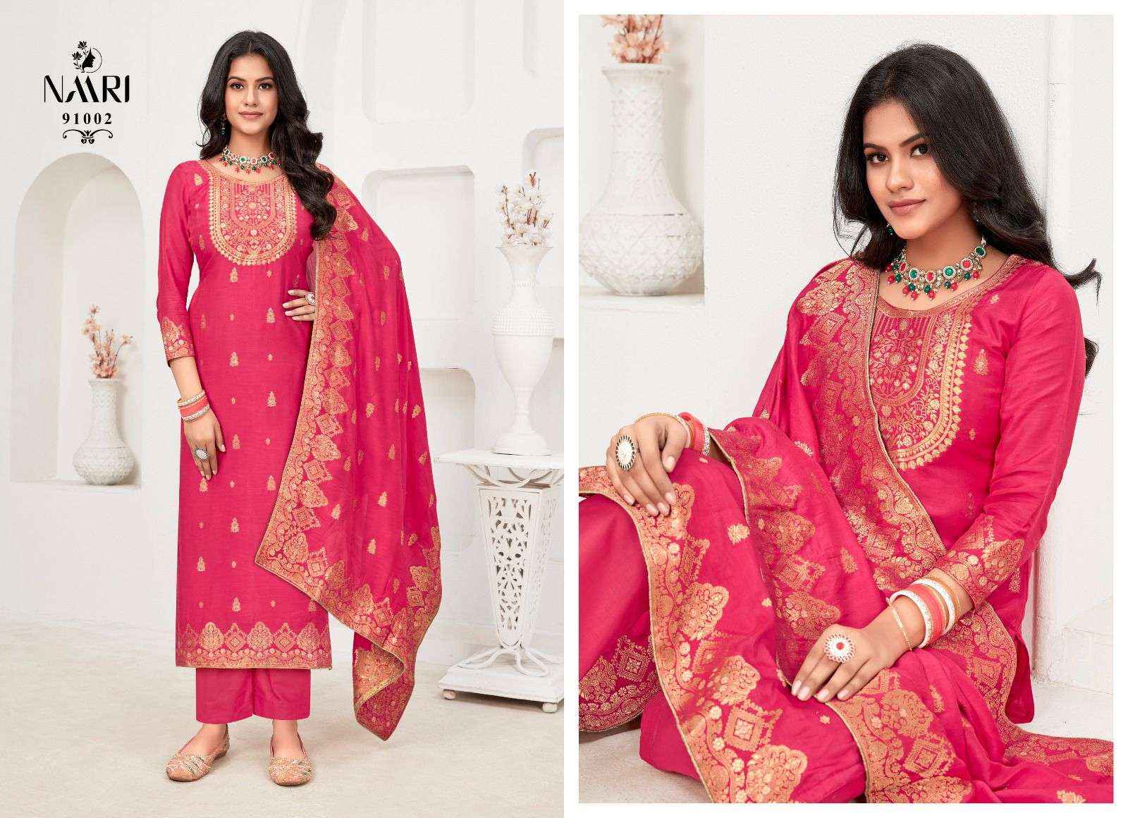 Naari Musk Vol 2 Muslin Jacquard Dress Material 4 pcs Catalogue