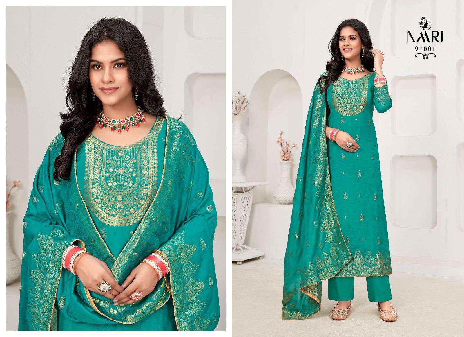 Naari Musk Vol 2 Muslin Jacquard Dress Material 4 pcs Catalogue