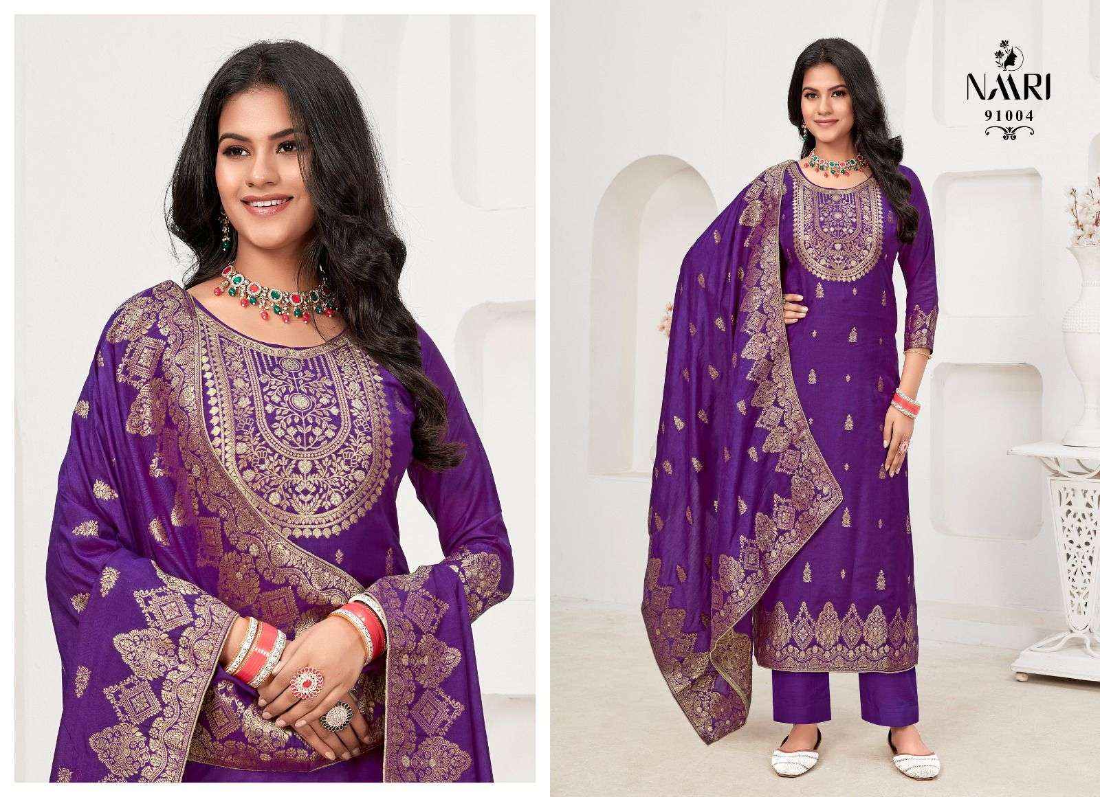 Naari Musk Vol 2 Muslin Jacquard Dress Material 4 pcs Catalogue