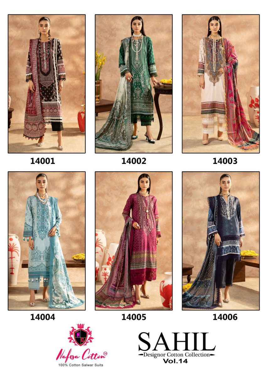 Nafisa Cotton Sahil Vol 14 Cotton Dress Material 6 pcs Catalogue