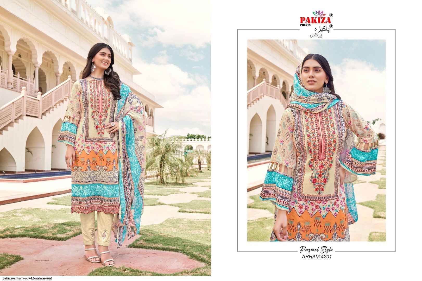 Pakiza Prints Arham Vol 42 Lawn Dress Material 10 pcs Catalogue