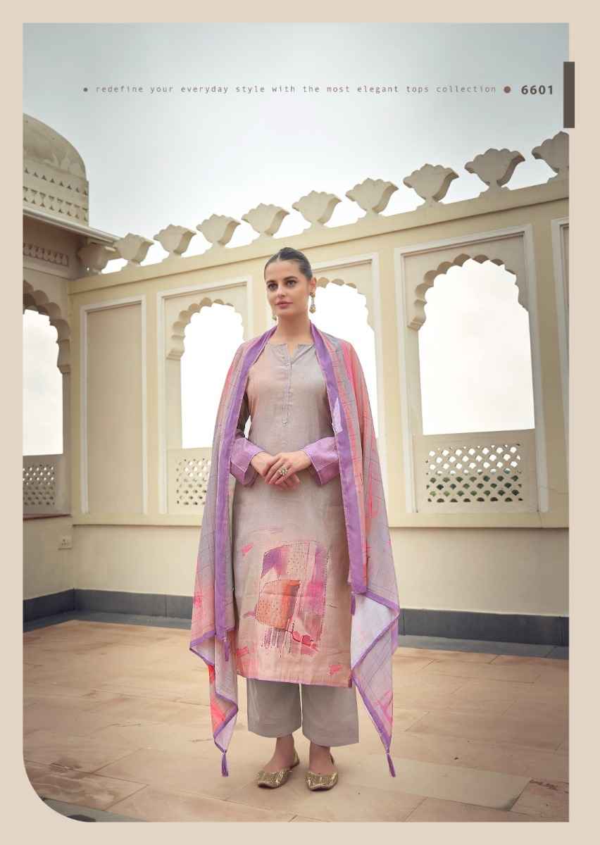 PRM Trendz Eknoor Musline Silk Dress Material 6 pcs Catalogue