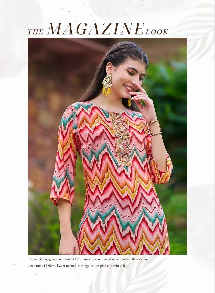 Radhika Lifestyle Charming Vol 6 Chanderi Kurti 6 pcs Catalogue