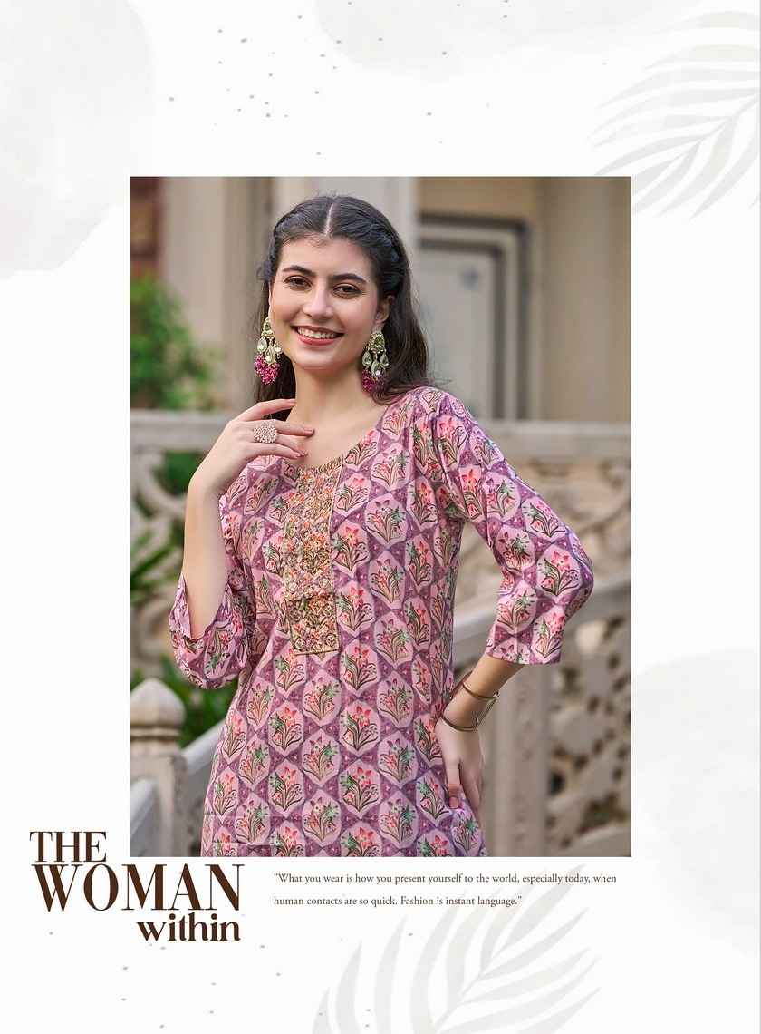 Radhika Lifestyle Charming Vol 6 Chanderi Kurti 6 pcs Catalogue