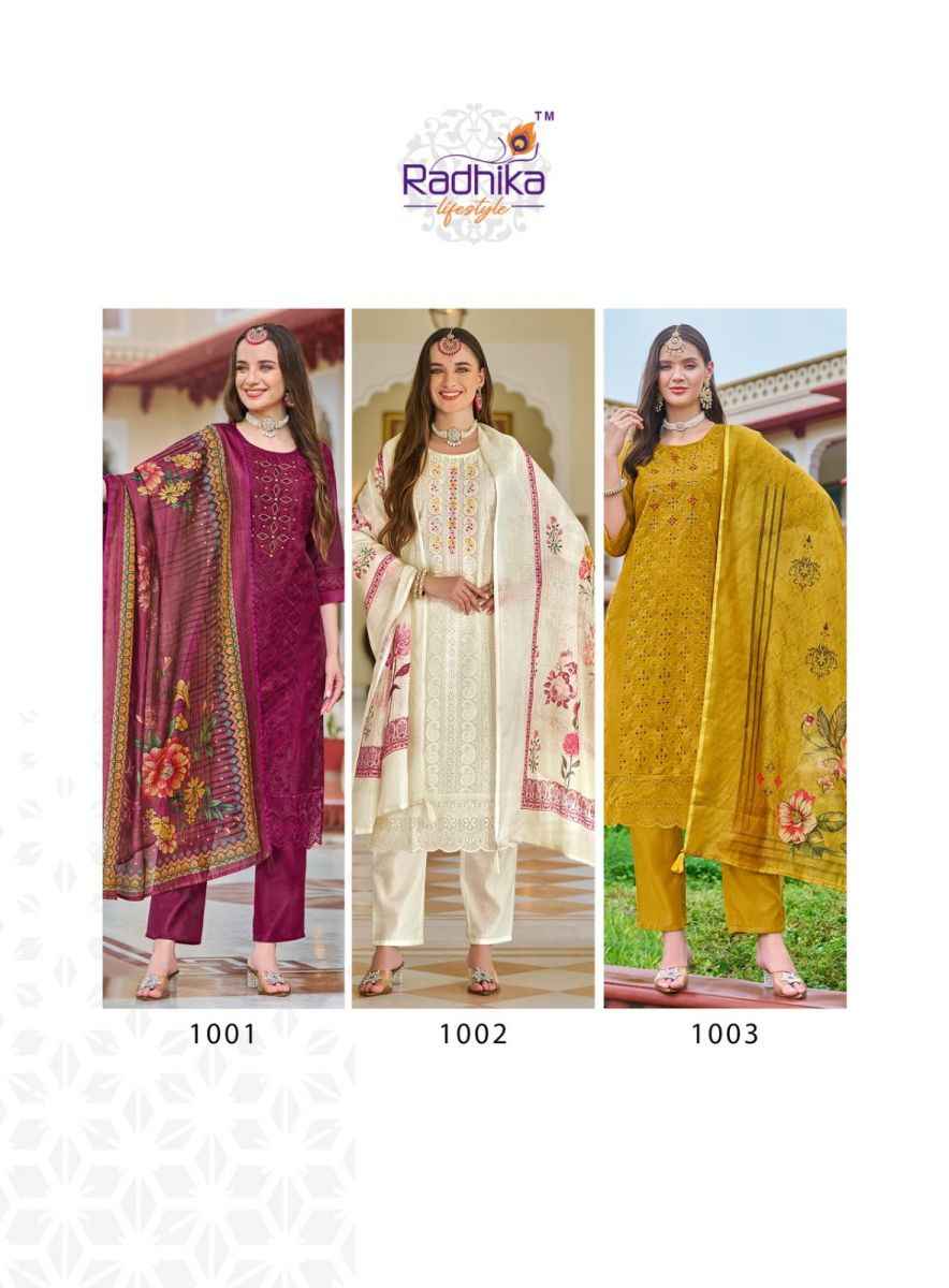 Radhika Lifestyle Fashion Diva Vol 1 Chanderi Silk Kurti Combo 6 pcs Catalogue