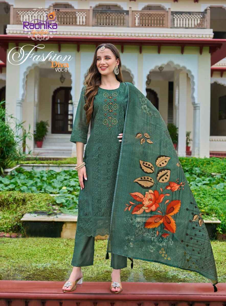 Radhika Lifestyle Fashion Diva Vol 1 Chanderi Silk Kurti Combo 6 pcs Catalogue