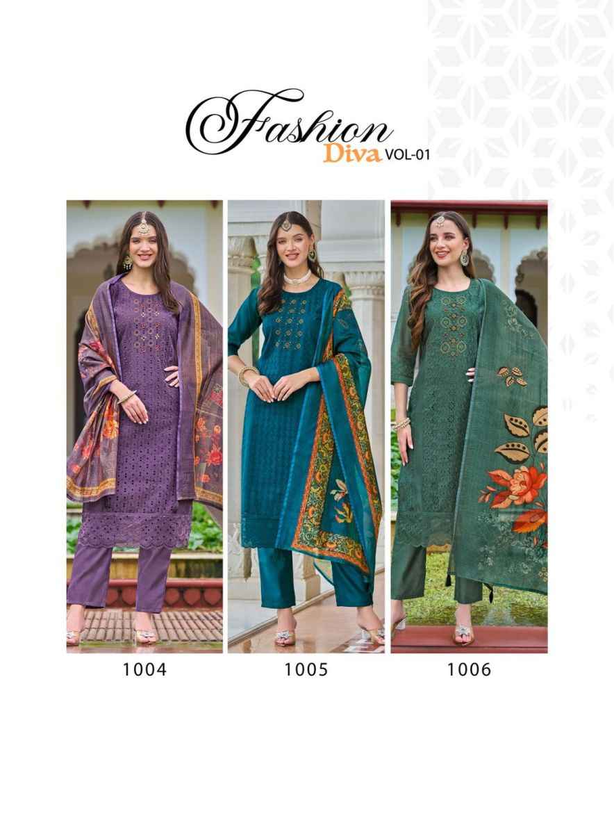 Radhika Lifestyle Fashion Diva Vol 1 Chanderi Silk Kurti Combo 6 pcs Catalogue