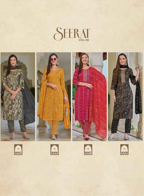 Radhika Lifestyle Seerat Vol 8 Rayon Kurti Combo 8 pcs Catalogue