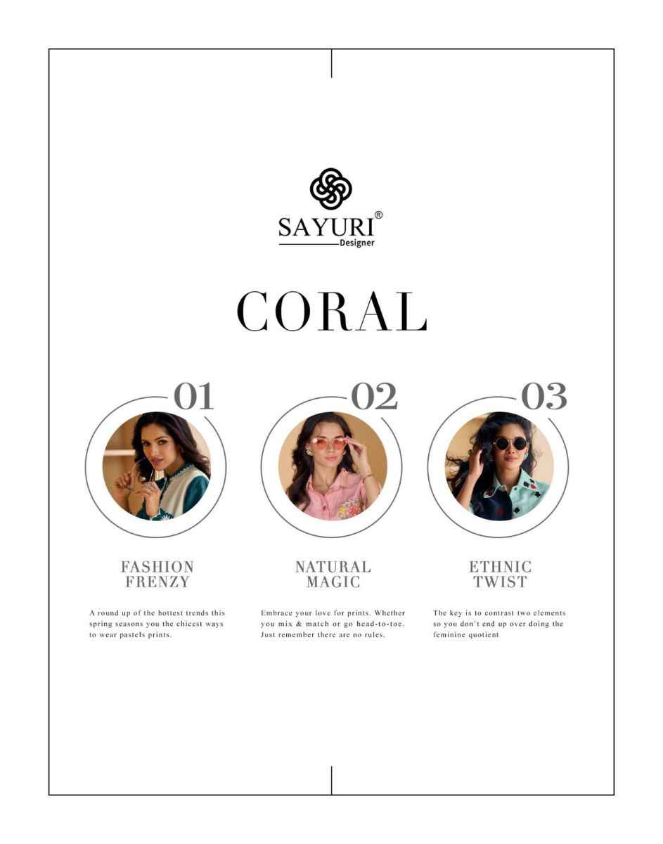 Sayuri Designer Coral Silk Co Ord Set 3 pcs Catalogue