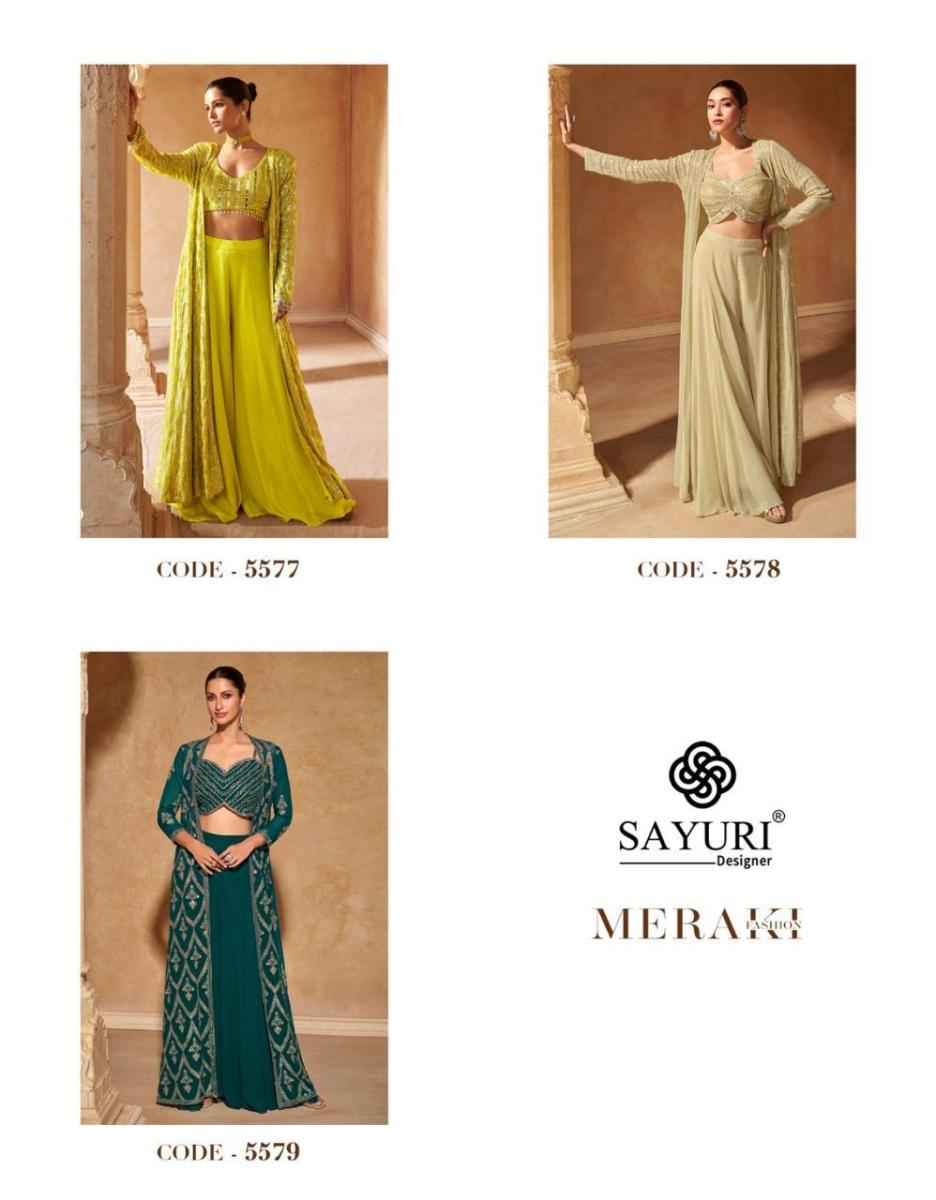 Sayuri Designer Meraki Vol 5 Readymade Georgette Dress 3 pcs Catalogue