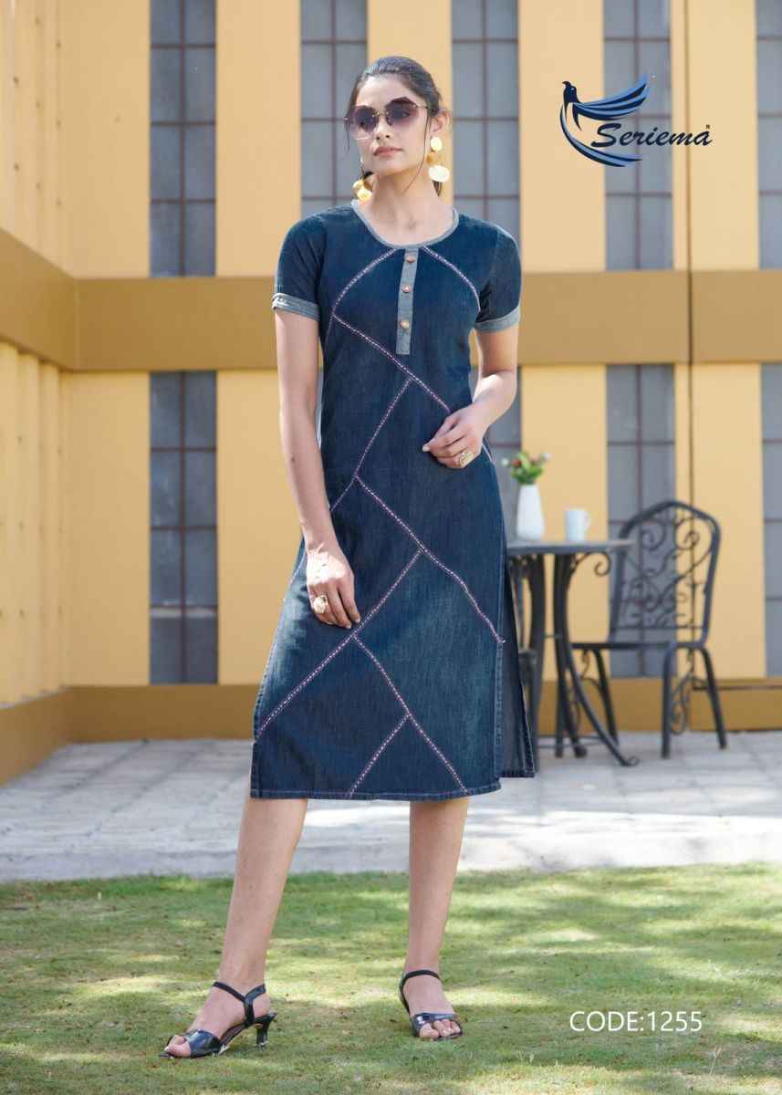 Seriema Kumb Capture Vol 6 Cotton Denim Kurti 8 pcs Catalogue