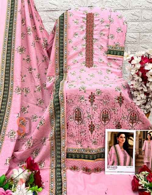 Shraddha Designer Bin Saeed Color Collection Cotton Dress Material 4 pcs Catalogue