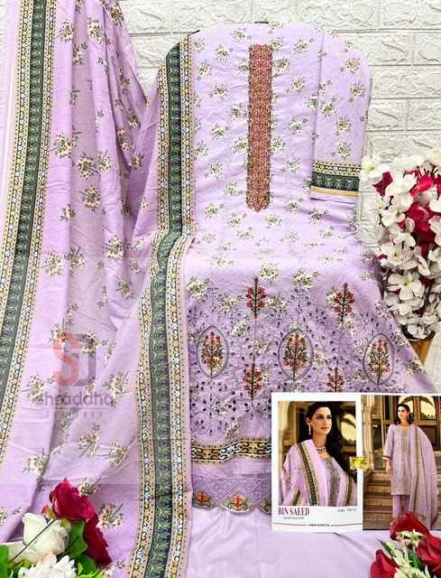 Shraddha Designer Bin Saeed Color Collection Cotton Dress Material 4 pcs Catalogue