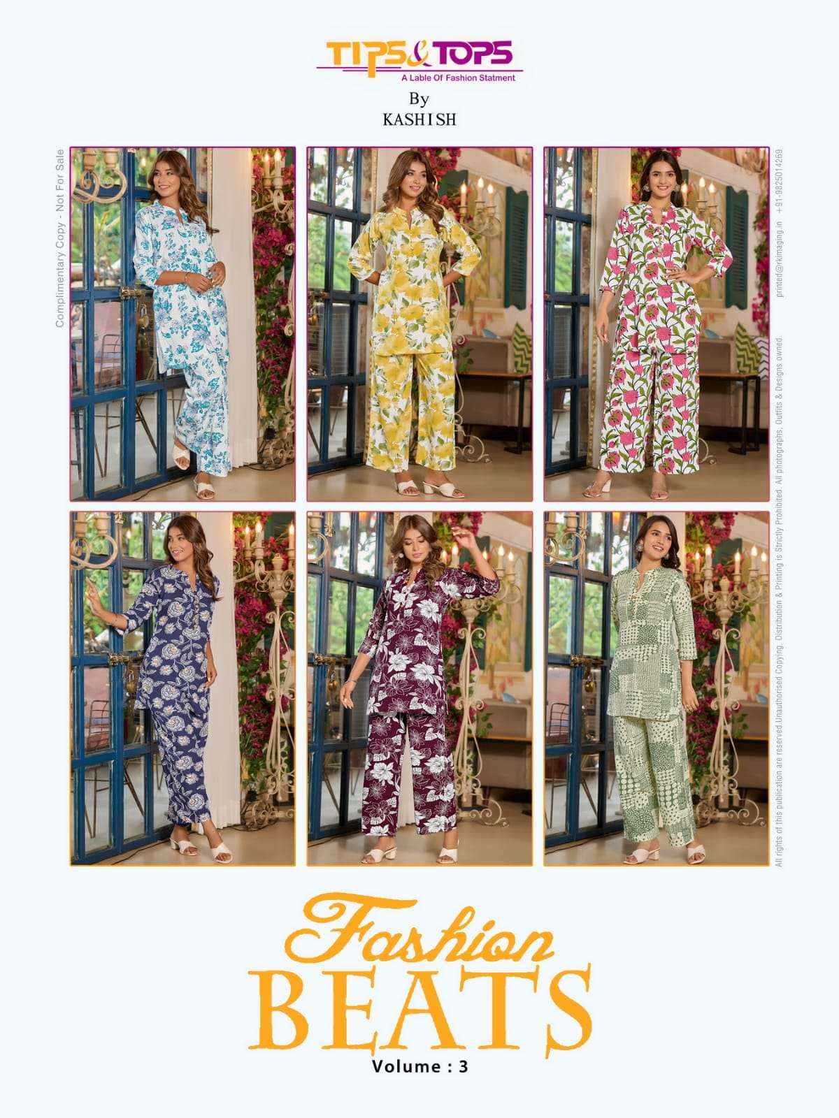 Tips & Tops Fashion Beats Vol 3 Reyon Co ord Set 6 pcs Catalogue