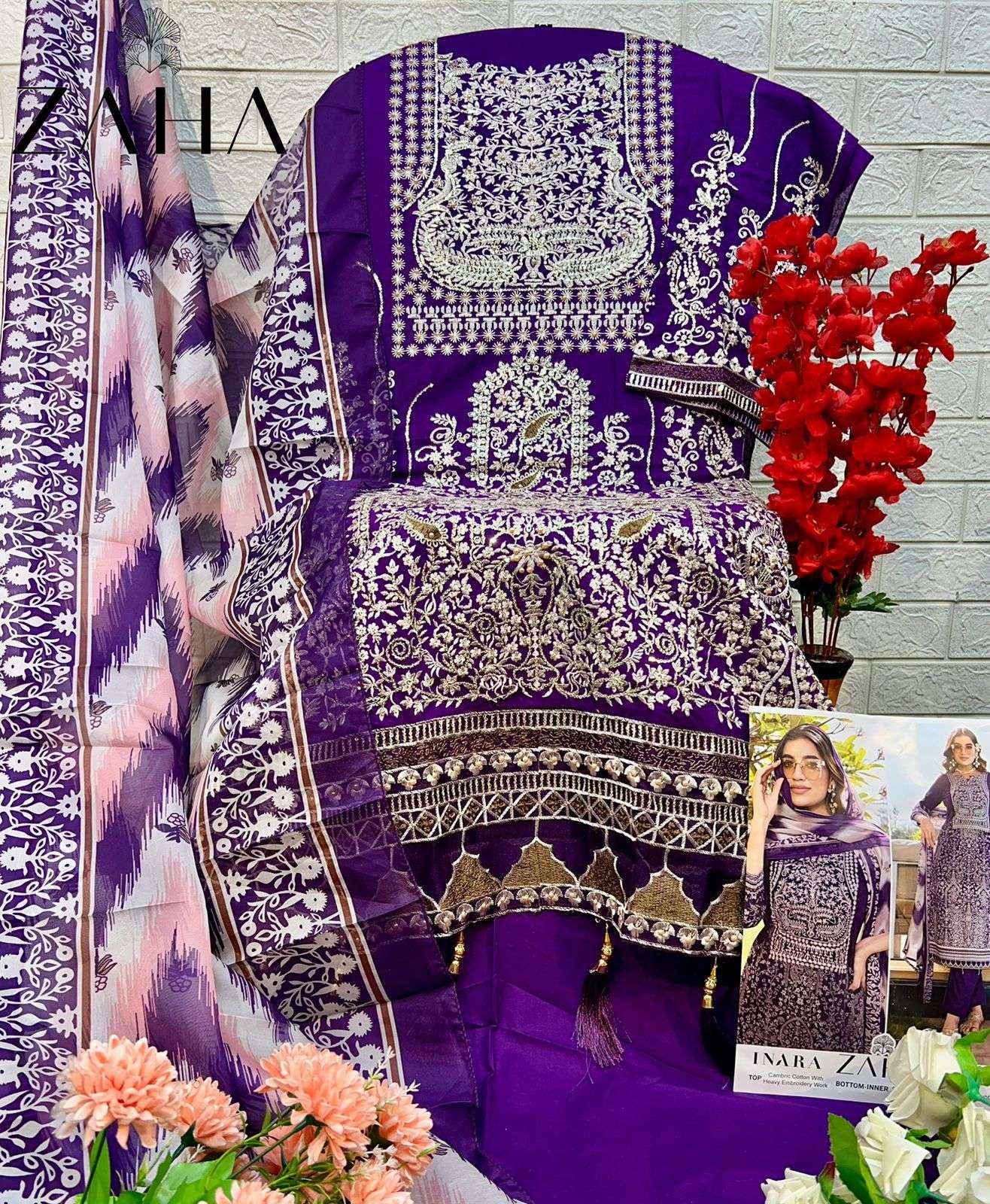 Zaha Inara Vol 1 Cotton Dress Material 5 pcs Catalogue