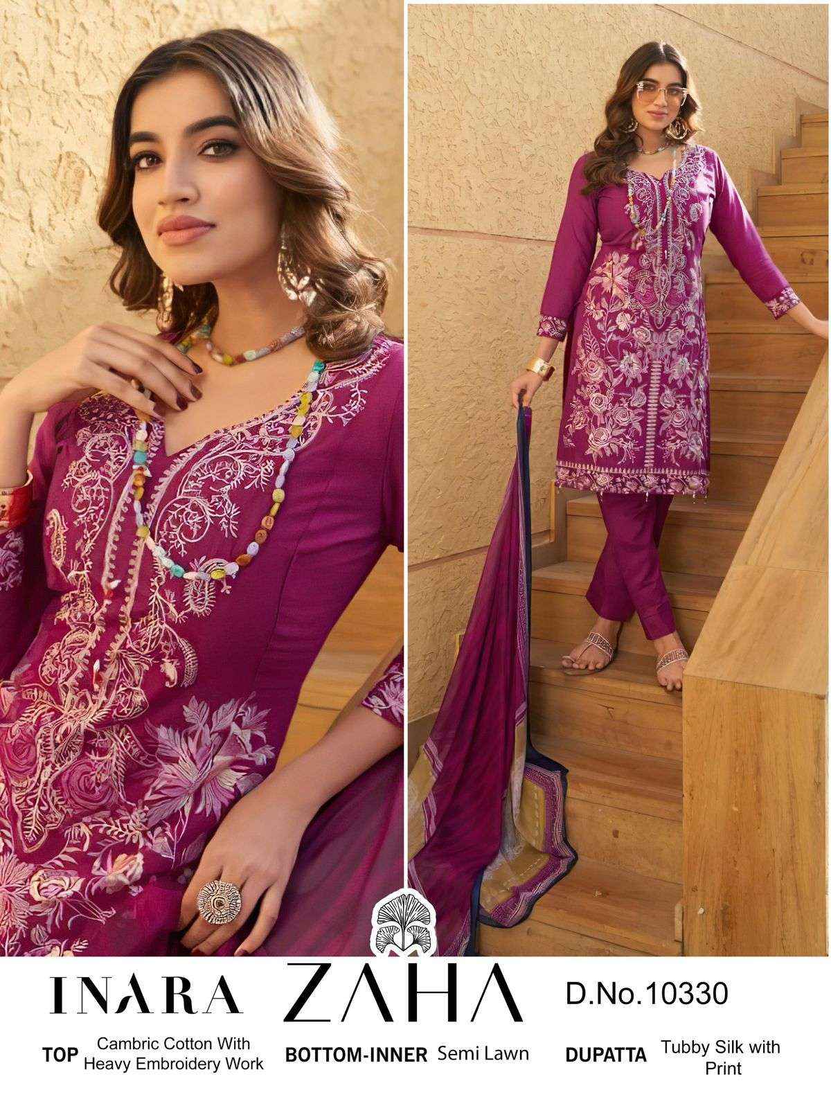 Zaha Inara Vol 1 Cotton Dress Material 5 pcs Catalogue