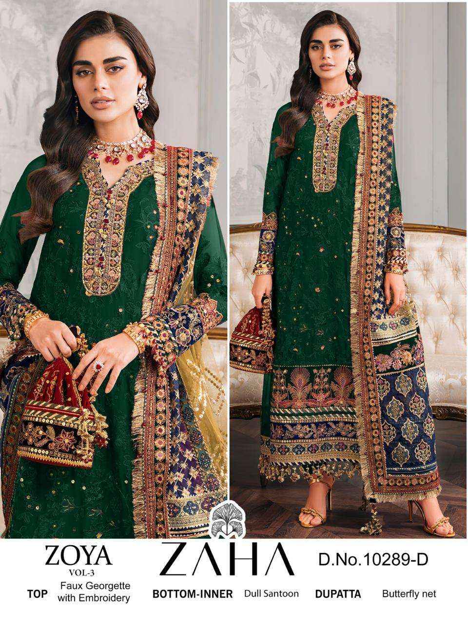 Zaha Zoya Vol 3 Georgette Dress Material 4 pcs Catalogue