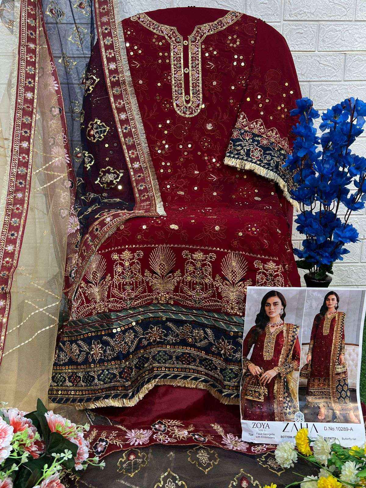 Zaha Zoya Vol 3 Georgette Dress Material 4 pcs Catalogue