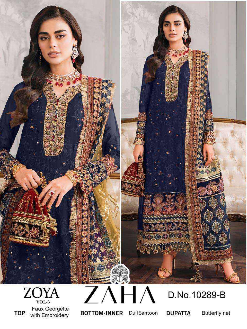 Zaha Zoya Vol 3 Georgette Dress Material 4 pcs Catalogue