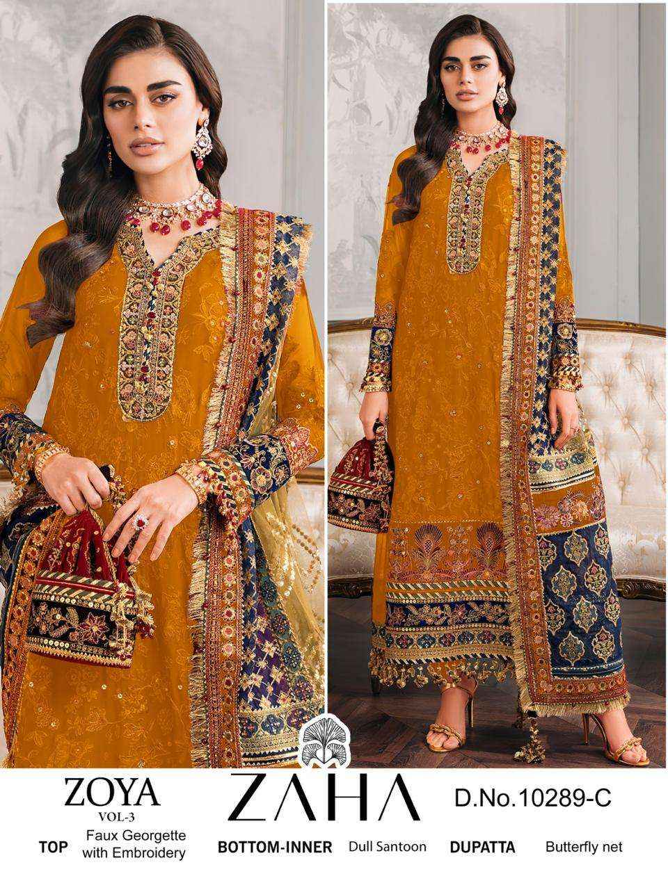 Zaha Zoya Vol 3 Georgette Dress Material 4 pcs Catalogue