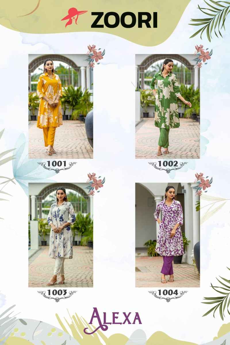 Zoori Alexa Rayon Co Ord Set 4 pcs Catalogue
